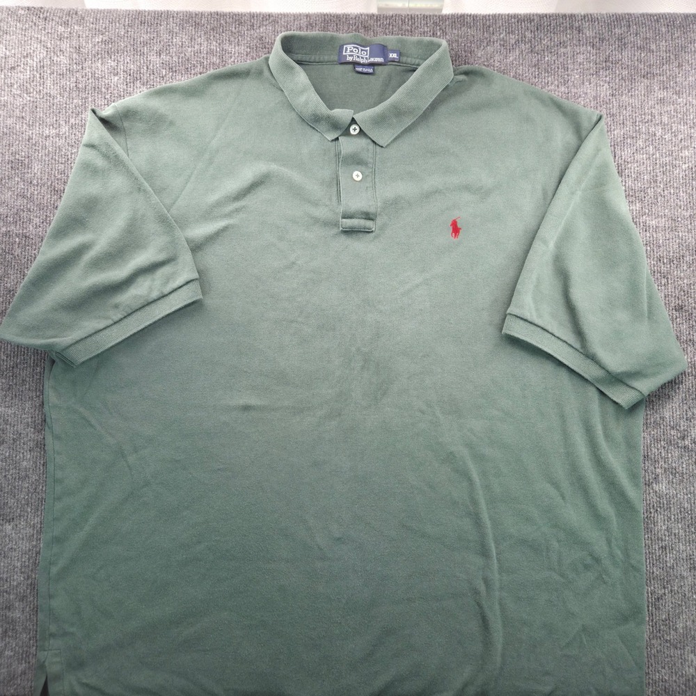 Vintage Polo Ralph Lauren Mens XXL Green Short Sleeve Polo Shirt Made in USA